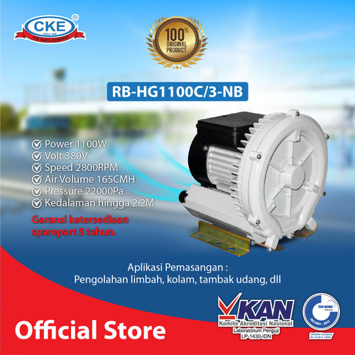 [EZM.0101016] RING BLOWER 380V 1.1KW BLOWER TAMBAK BLOWER KOLAM