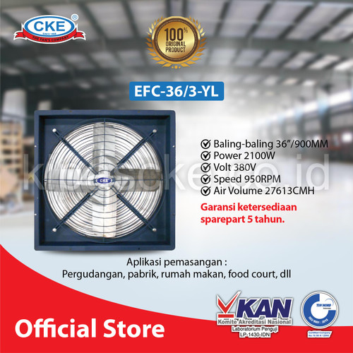 [EZM.0101018] Exhaust Fan CKE EFC 36 Inch 380V Exhaust Dinding Eksos Blower Gedung