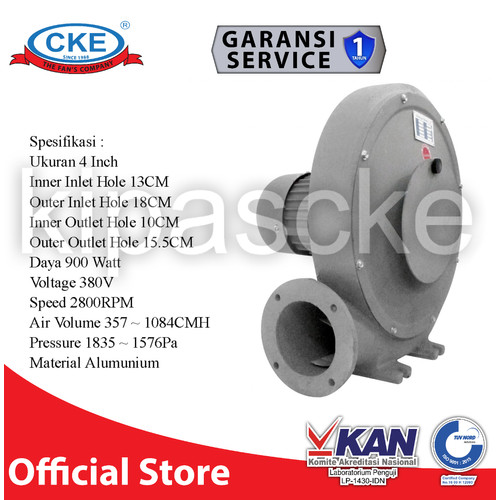 [EZM.0101022] Turbo Centrifugal Blower 1,2HP 900 Watt 3 Phase Blower Keong CKE