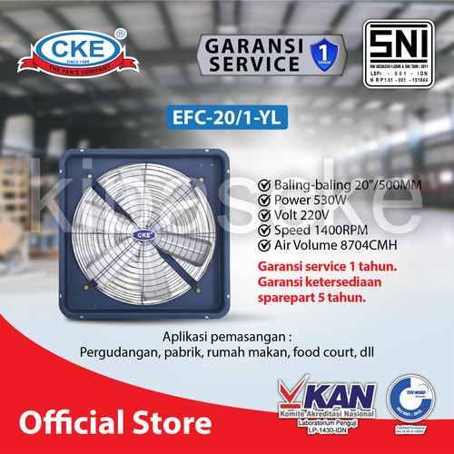 [EZM.0101023] Exhaust Fan CKE EFC 20 Inch 220V Exhaust Dinding Eksos Blower Gedung