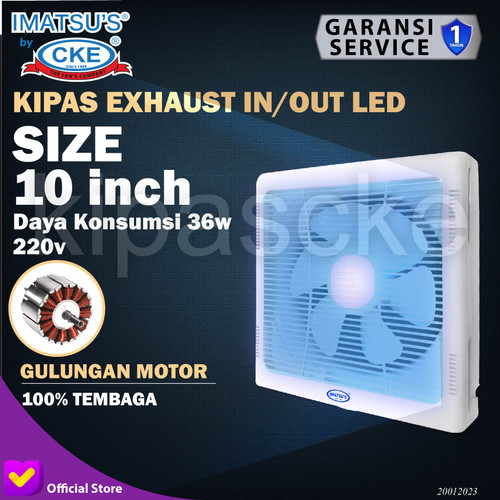 [EZM.0101055] Ceiling Exhaust Imatsu EFIO-APB25-LED-ST 10" Exhaust Dinding