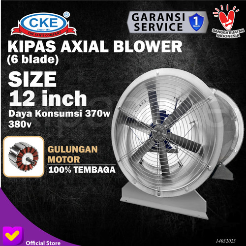 [EZM.0101070] Axial Fan CKE AXD-300/6/0.37/4-WO 12 Inch