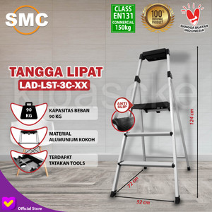 [EZM.0101067] Ladder LAD-LST-3C-XX Tangga Lipat Aluminium Model Bangku 3 Step