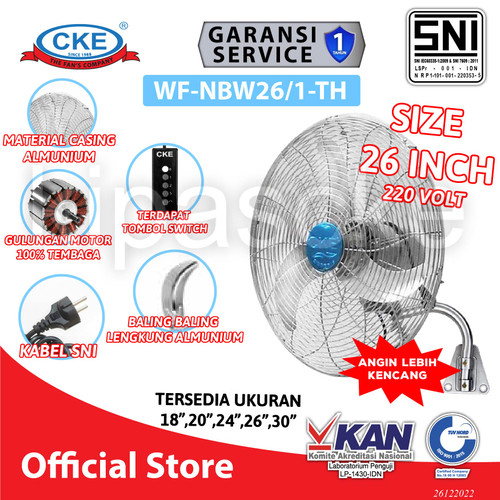 [EZM.0101879] Kipas Angin DInding 26 Inch Kipas Tembok Kipas Industri Wall Fan CKE