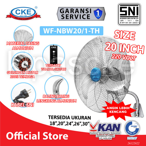 [EZM.0101880] CKE Wall Fan NBW 20 Inch Kipas Angin Dinding Industri