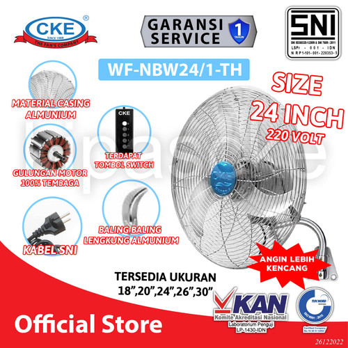 [EZM.0101872] CKE Wall Fan NBW 24 Inch Kipas Angin Dinding Industri
