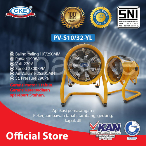 [EZM.0101101] CKE Portable Ventilator PV-S10 32 10 Inch Ventilator Blower Kipas