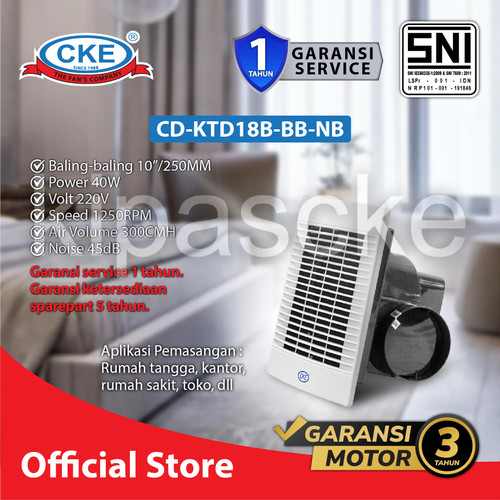 [EZM.0101119] CKE Ceiling Duct CD-KTD18B-BB-NB 10 Inch Eksos Plafon Blower