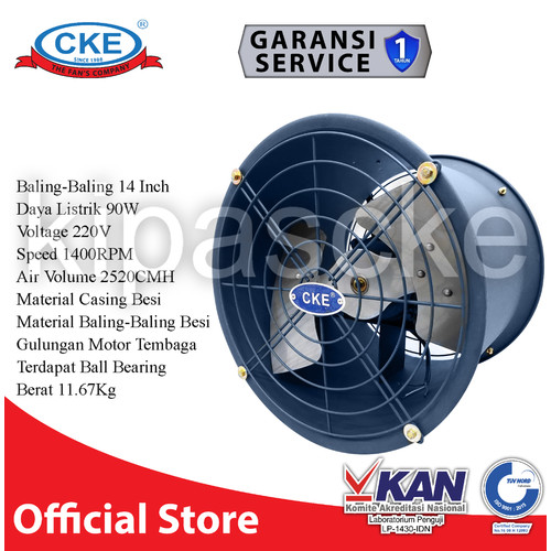 [EZM.0101120] CKE Drum Fan DFL-14 14 Inch Blower Tabung Blower Gedung Eksos Drum
