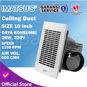 [EZM.0101153] CKE Ceiling Duct CD-BPT10-15D-ST 10 Inch Exhaust Plafon Blower