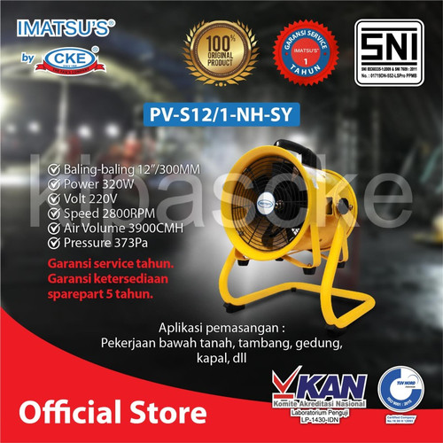 [EZM.0101154] Imatsu Portable Ventilator PV-S12 1-NH-SY 12 Inch Blower Kipas Eksos