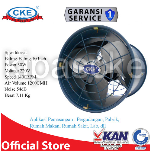 [EZM.0101166] Drum Fan CKE DFL-EX10 10 Inch Blower Tabung Blower Gedung Eksos Drum