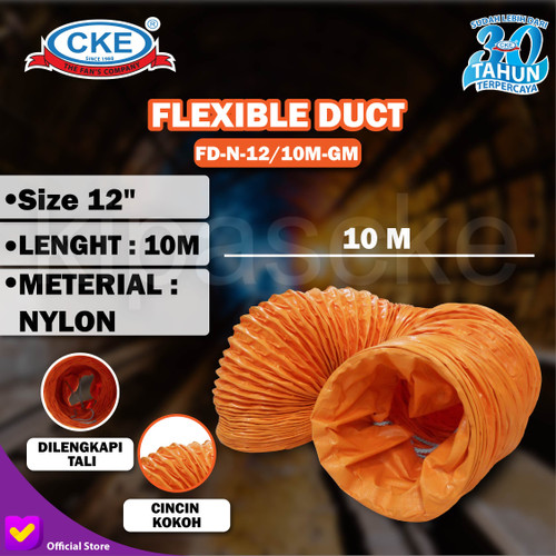 [EZM.0101160] CKE Flexible Duct FD-GM 12 Inch 10 Meter Duct Hose Selang Flexible