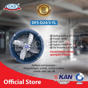 [EZM.0101176] CKE Drum Fan DFS-D24 3 24 Inch Blower Tabung Blower