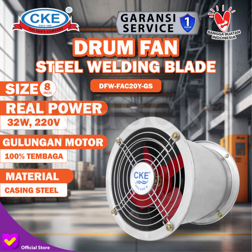 [EZM.0101173] CKE Drum Fan DFW-FAC20Y-GS 8 Inch Blower