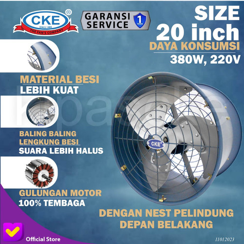 [EZM.0101192] CKE Drum Fan DFL-EX 20 Inch Blower Tabung Blower Gedung Eksos Drum