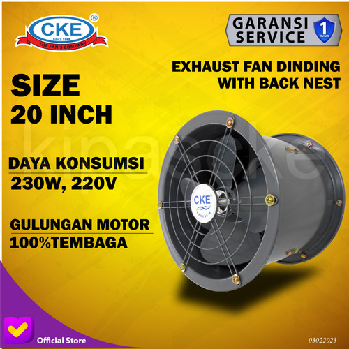 [EZM.0101965] Drum Fan CKE DFS-FA50YP-GS 20 Inch Blower Tabung Gedung Eksos Drum
