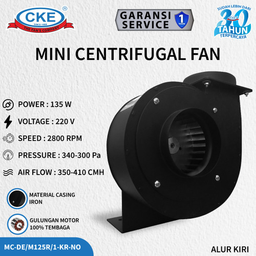 [EZM.0101197] Mini Centrifugal CKE M125R 1-NO 220 VOLT Blower Fan Keong Hisap Udara