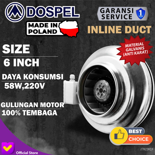 [EZM.0101208] Duct Inline Dospel CI-WK150-DP-MES 6 Inch Inline Fan Duct Blower Hisap