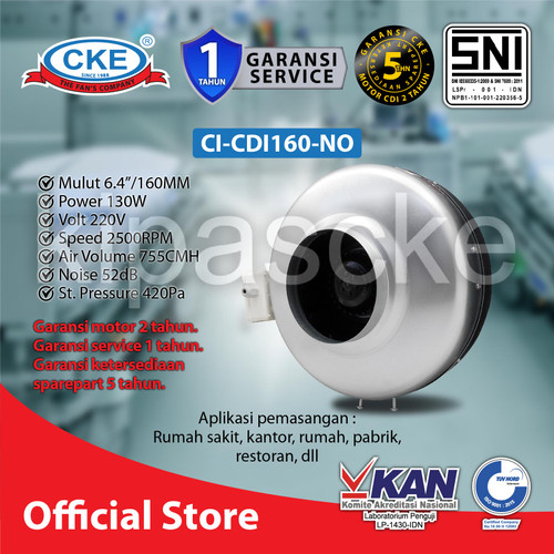 [EZM.0101213] CKE Duct Inline CI-CDI160 6.4 Inch Inline Fan Duct Fan Blower Hisap