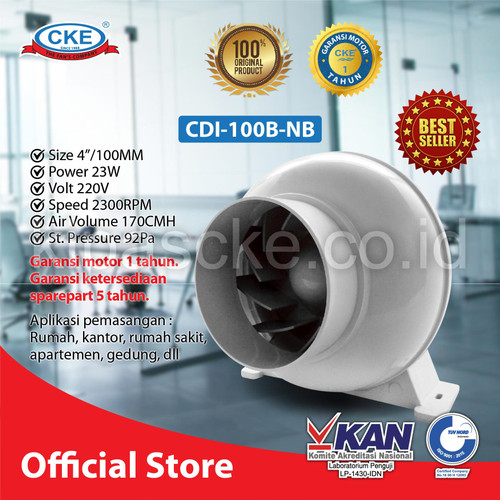 [EZM.0101984] Duct Inline CKE CDI-100B-NB 4 Inch Inline Fan Duct Fan Blower Hisap