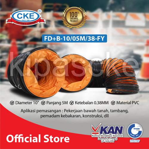 [EZM.0101236] CKE Flexible Duct FD-B-FY 10 Inch 5 Meter Duct Hose Selang Ventilator