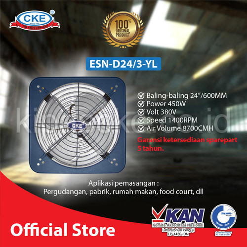 [EZM.0101247] Exhaust Fan CKE Standard DBN 24 Inch 380V INDUSTRI Rumah Toilet Dapur