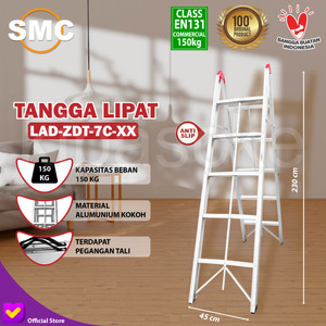 [EZM.0101250] Ladder LAD-ZDT-7C-XX 7 Step Silver Bentuk A 2.3 Meter Tangga Lipat