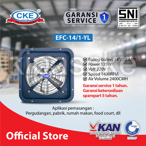 [EZM.0101244] CKE Exhaust Fan EFC 14 Inch Exhaust Dinding Eksos Blower Gedung