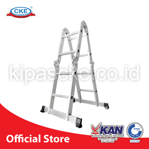 [EZM.0101265] Ladder Tangga Lipat M402 8 Step Silver Bentuk A 1.2 Meter Aluminium En