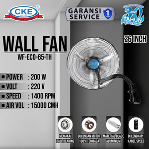 [EZM.0101273] Wall Fan CKE WF-ECO-65-TH 26 Inch Kipas Angin Dinding Tembok Rumah