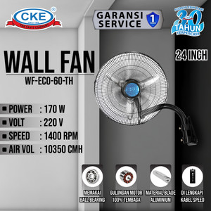 [EZM.0101274] Wall Fan CKE WF-ECO-60-TH 24 Inch Kipas Angin Dinding Tembok Rumah