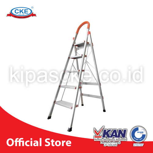 [EZM.0101297] Ladder Tangga Lipat KMH0305 5 Step Silver 1.6 Meter Aluminium Engsel