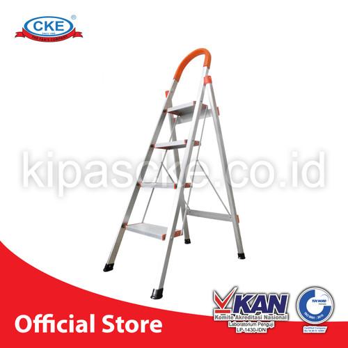 [EZM.0101298] Ladder Tangga Lipat KMH0304 4 Step Silver 1.4 Meter Aluminium Engsel
