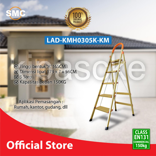 [EZM.0101294] Ladder Tangga Lipat KMH0305K 5 Step Gold Bentuk A 1.6 Meter Aluminium
