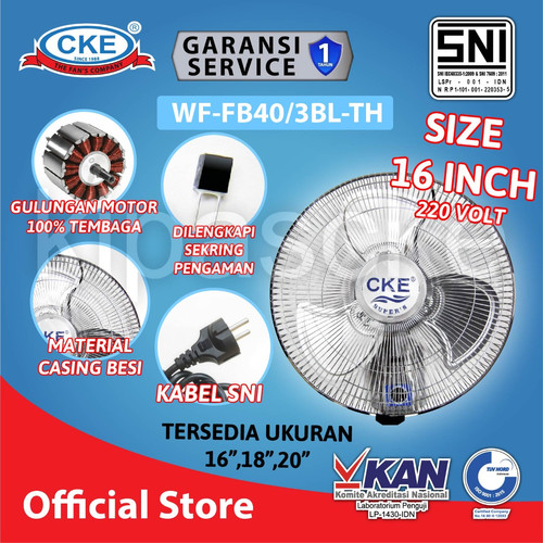 [EZM.0101315] Wall Fan CKE FB-TH 16 Inch Kipas Angin Dinding Tembok Rumah Sejuk