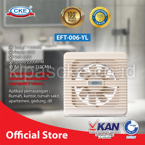[EZM.0101317] Exhaust Fan Toilet CKE EFT-006 6 Inch Rumah Toilet Dapur Eksos