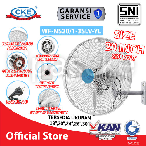 [EZM.0101312] Wall Fan CKE NS-SLV 20 Inch Kipas Angin Dinding Tembok Rumah Sejuk