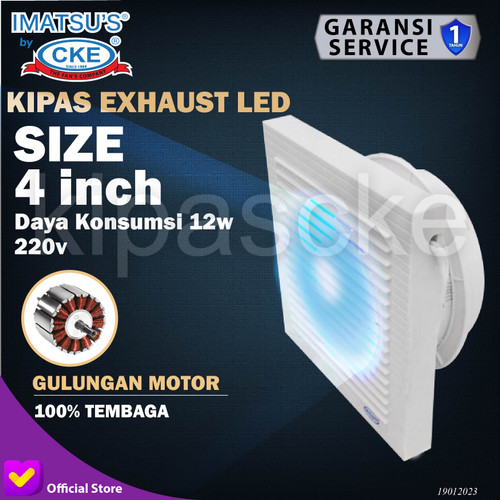 [EZM.0101327] Exhaust Fan Imatsu APC10K With LED 4 Inch Rumah Toilet Dapur Eksos