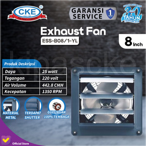 [EZM.0101342] Exhaust Fan CKE Standard Shutter BN 8 Inch Fan Rumah Toilet Eksos