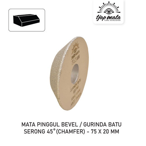 [EZM.0601021] TJAP MATA / CAP MATA Gurinda Batu Serong 45 Derajat 75 X 20 MM