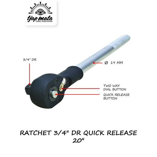 [EZM.0600425] TJAP MATA / CAP MATA Gagang Kunci Sok Rachet / Ratchet 3/4" DR 20" QR