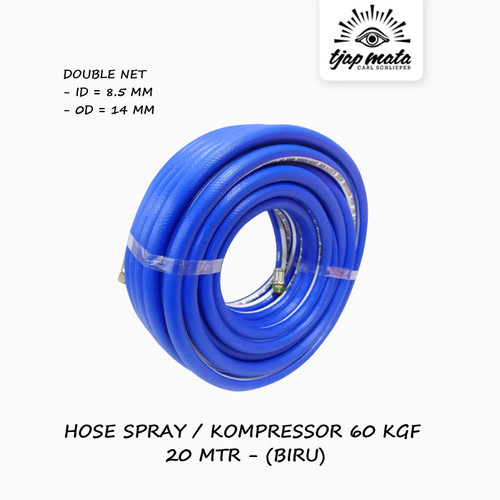 [EZM.0600266] TJAP MATA / CAP MATA Selang Angin /Kompressor (BIRU) 8.5X14 MM - 20 M