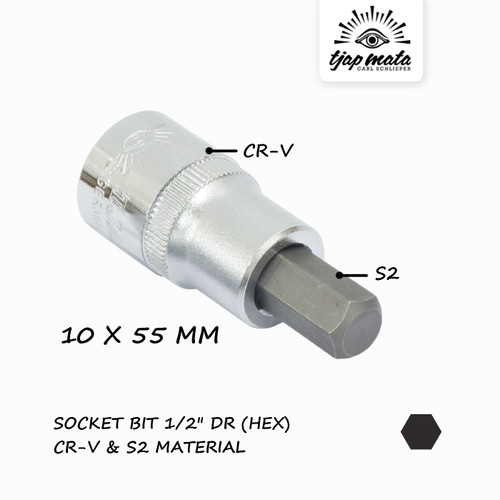 [EZM.0600448] TJAP MATA / CAP MATA Socket Bit 1/2" DR - (HEX 10 X 55 MM) CR-V