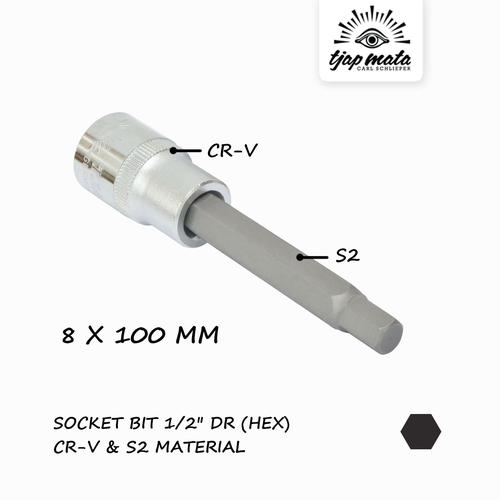 [EZM.0600449] TJAP MATA / CAP MATA Socket Bit 1/2" DR - (HEX 8 X 100 MM) CR-V