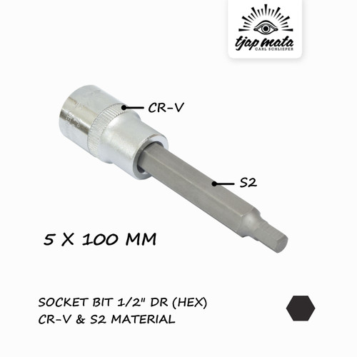[EZM.0600453] TJAP MATA / CAP MATA Socket Bit 1/2" DR - (HEX 5 X 100 MM) CR-V