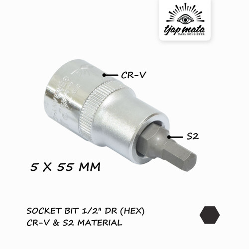 [EZM.0600454] TJAP MATA / CAP MATA Socket Bit 1/2" DR - (HEX 5 X 55 MM) CR-V