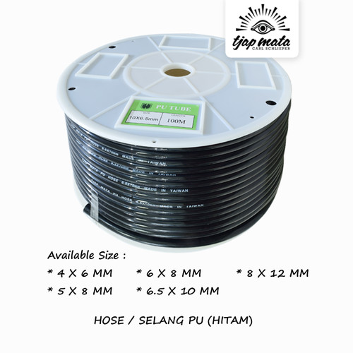 [EZM.0600271] TJAP MATA / CAP MATA Selang / Hose PU (Roll - Hitam)