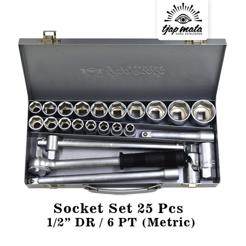 [EZM.0600481] TJAP MATA / CAP MATA Socket (SET-25 PCS) 1/2" DR | Metric - (CR - V)