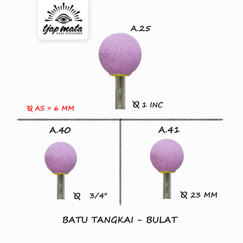 [EZM.0600204] TJAP MATA / CAP MATA Batu Tangkai / Mounted Stone - Bulat